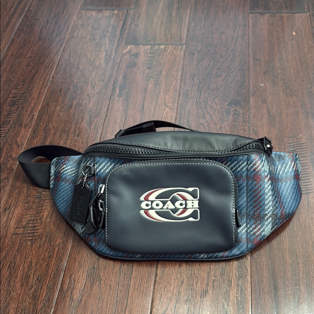 Coach Blue and Black Belt Bag Sporty Design